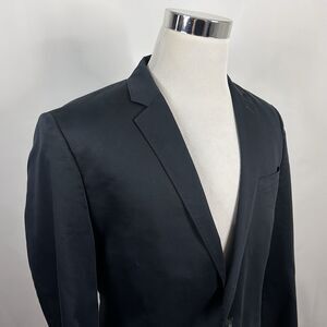 Express 40R Fitted Photographer Sport Coat Black Cotton Blend Two Button Vented